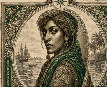 The Marcher — a coastal figure in green